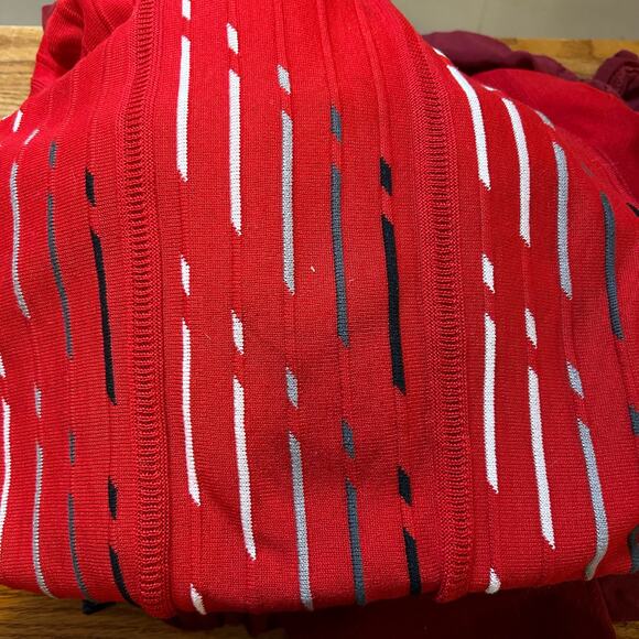 Vintage 90s St Croix 3D Knit Red Sweater Men’s XL Streetwear Stripes Grandpa - Picture 4 of 6